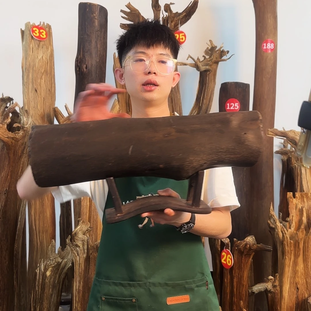 沉香摆件天然沉香原木摆件➕底座