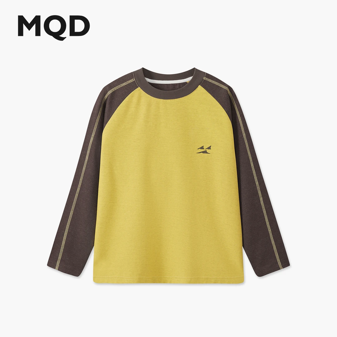 MQD男童25秋新款户外打底衫露营登山服撞色亲肤长袖T恤CB5310303