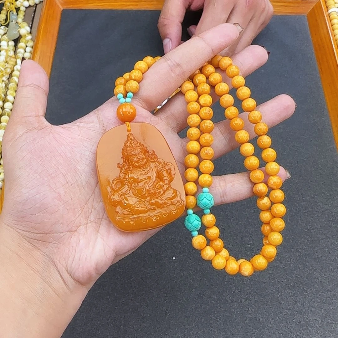 琥珀颈饰未镶嵌吊坠