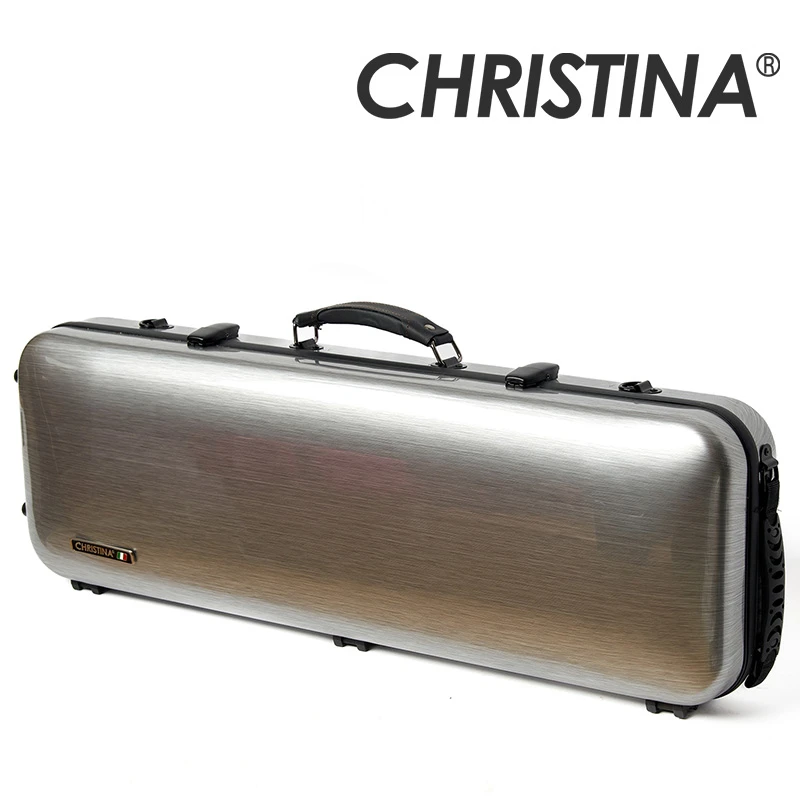 Christina小提琴琴盒 银灰色长方形小提琴盒子  4/4尺寸