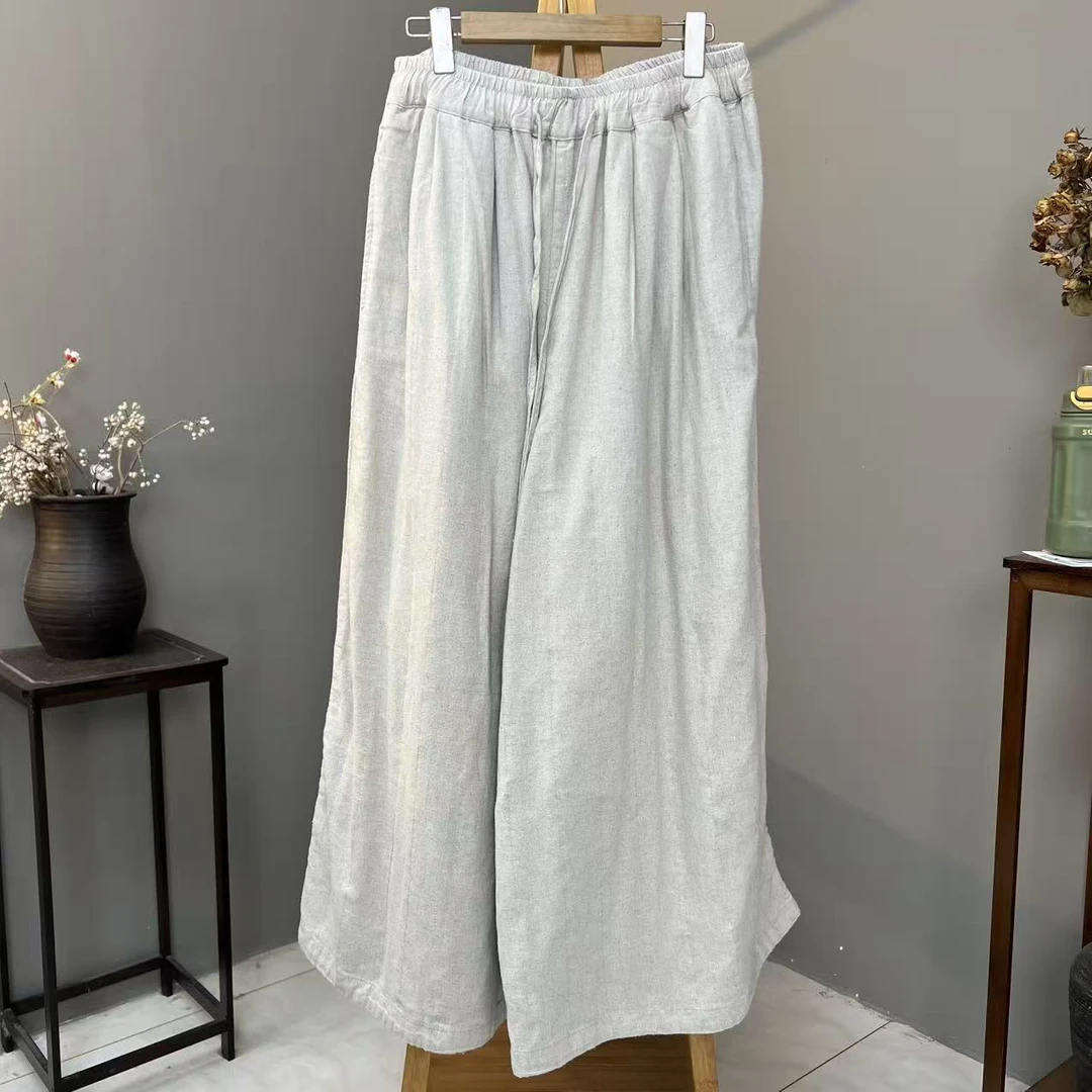 菲菲  双层阔腿裤 秋冬厚款高个款100麻（裤长102cm 80-160斤）