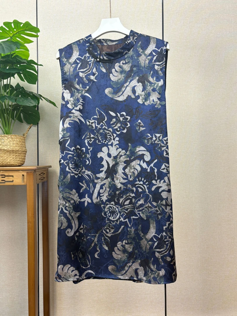 【青花瓷】新中式提花奥黛宽松长衫上衣132