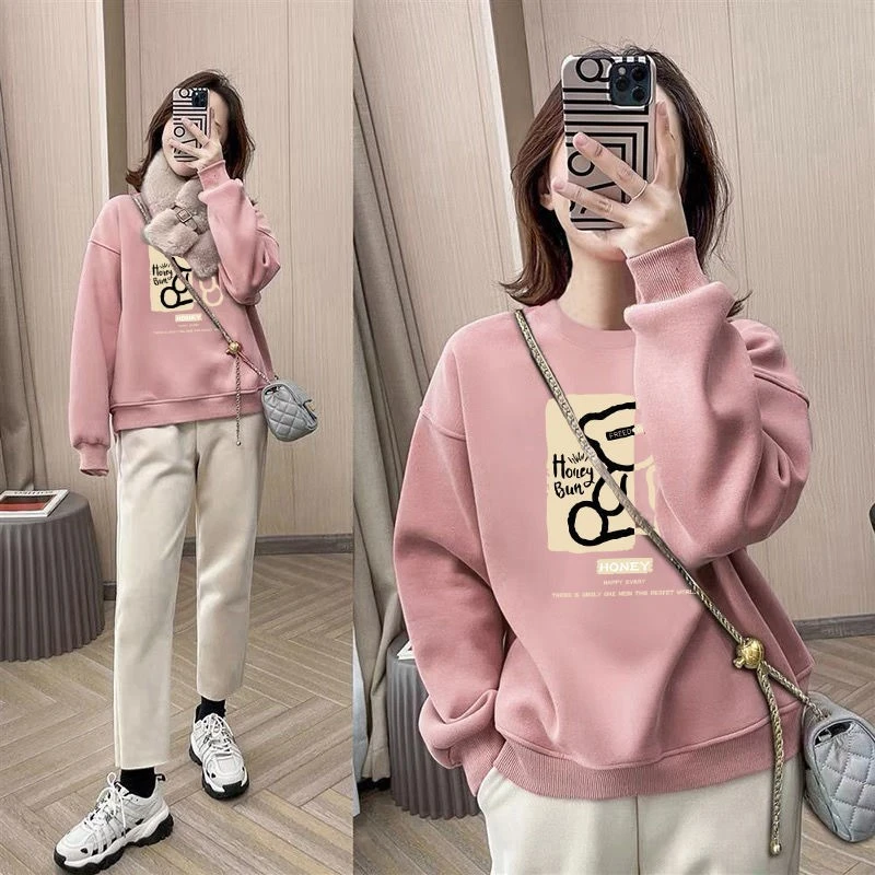 卫衣女2025春秋韩版宽松小个子休闲打底显瘦减龄上衣秋冬加绒加厚