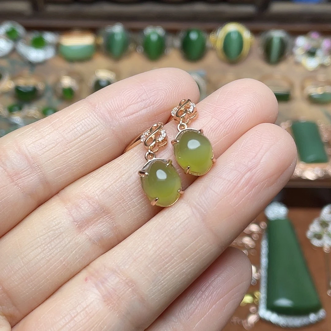 和田玉（碧玉）银S925镶嵌吊坠(赠链)