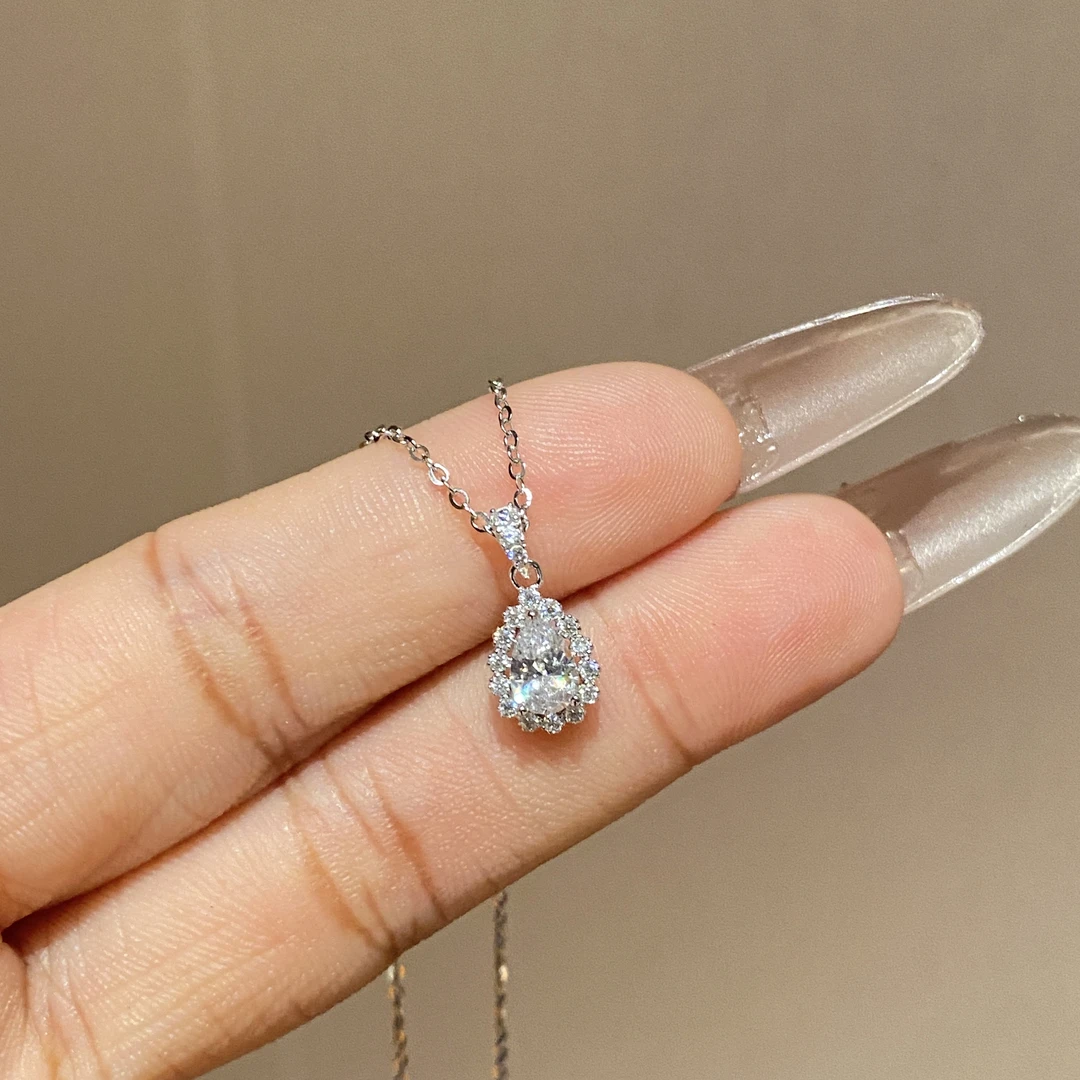 坠链均925银合成锆石 气质百搭项链设计感时尚轻奢A2460