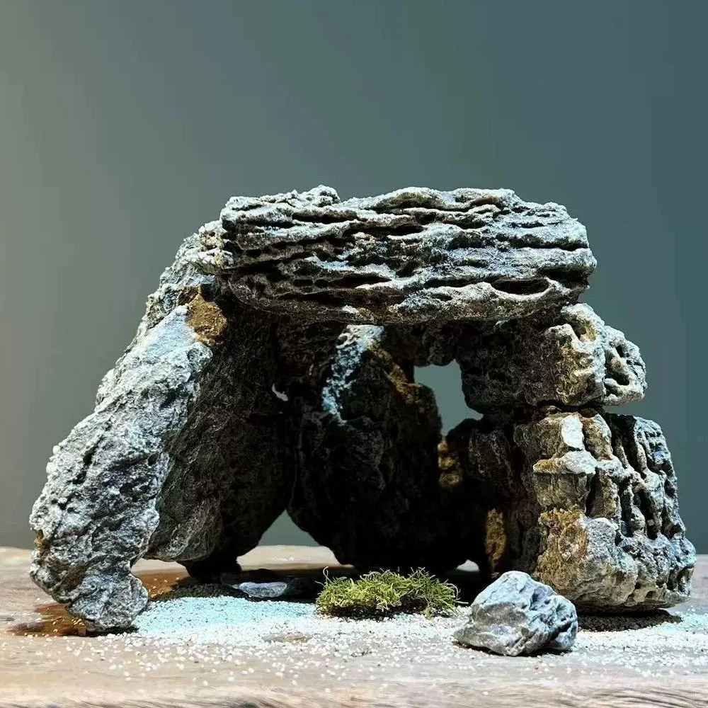 爬宠陶瓷仿真岩石造景躲避守宫蜥蜴宠物蛇洞穴躲避宠物躲避屋装饰