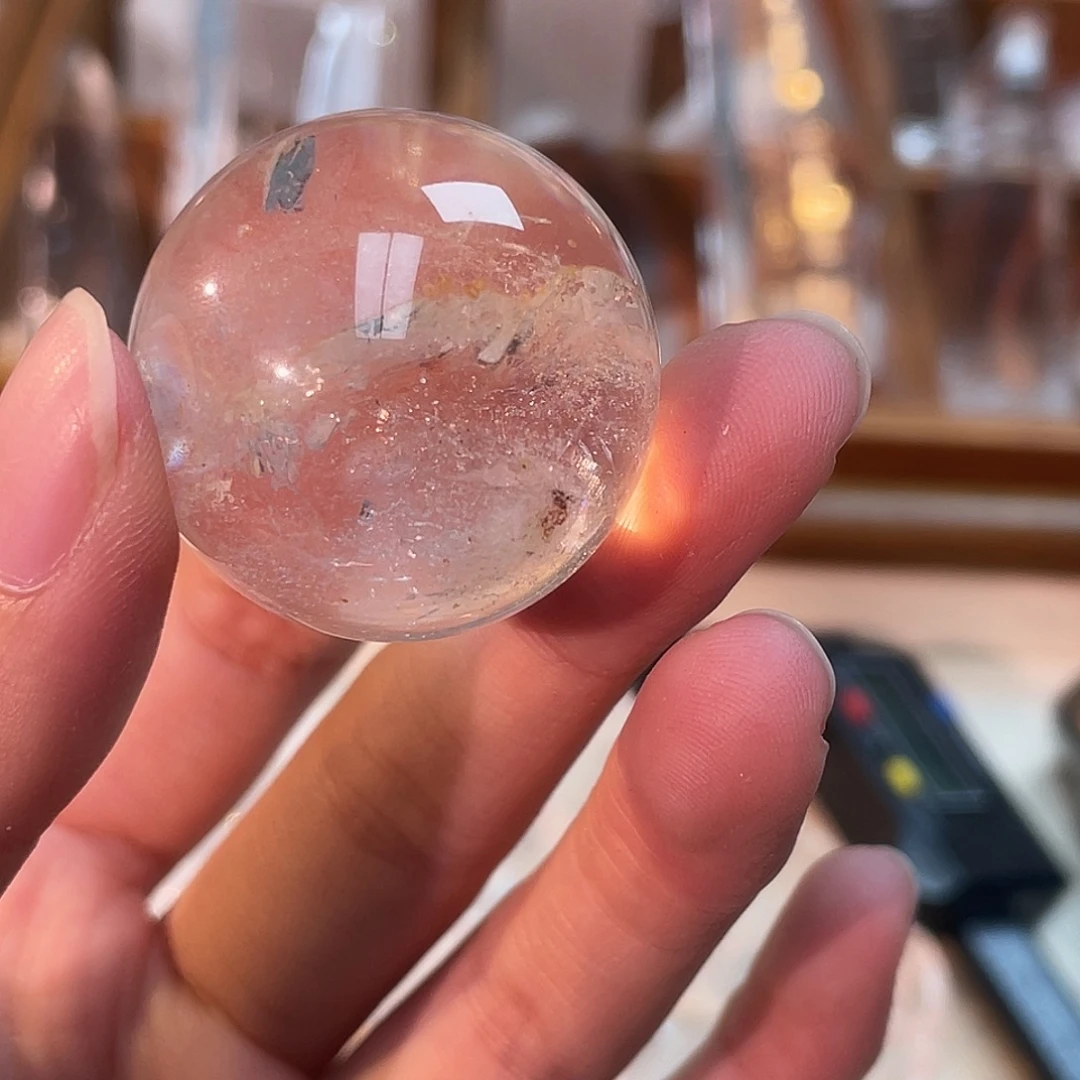 水晶手链未镶嵌白阿塞水晶球30mm 93号