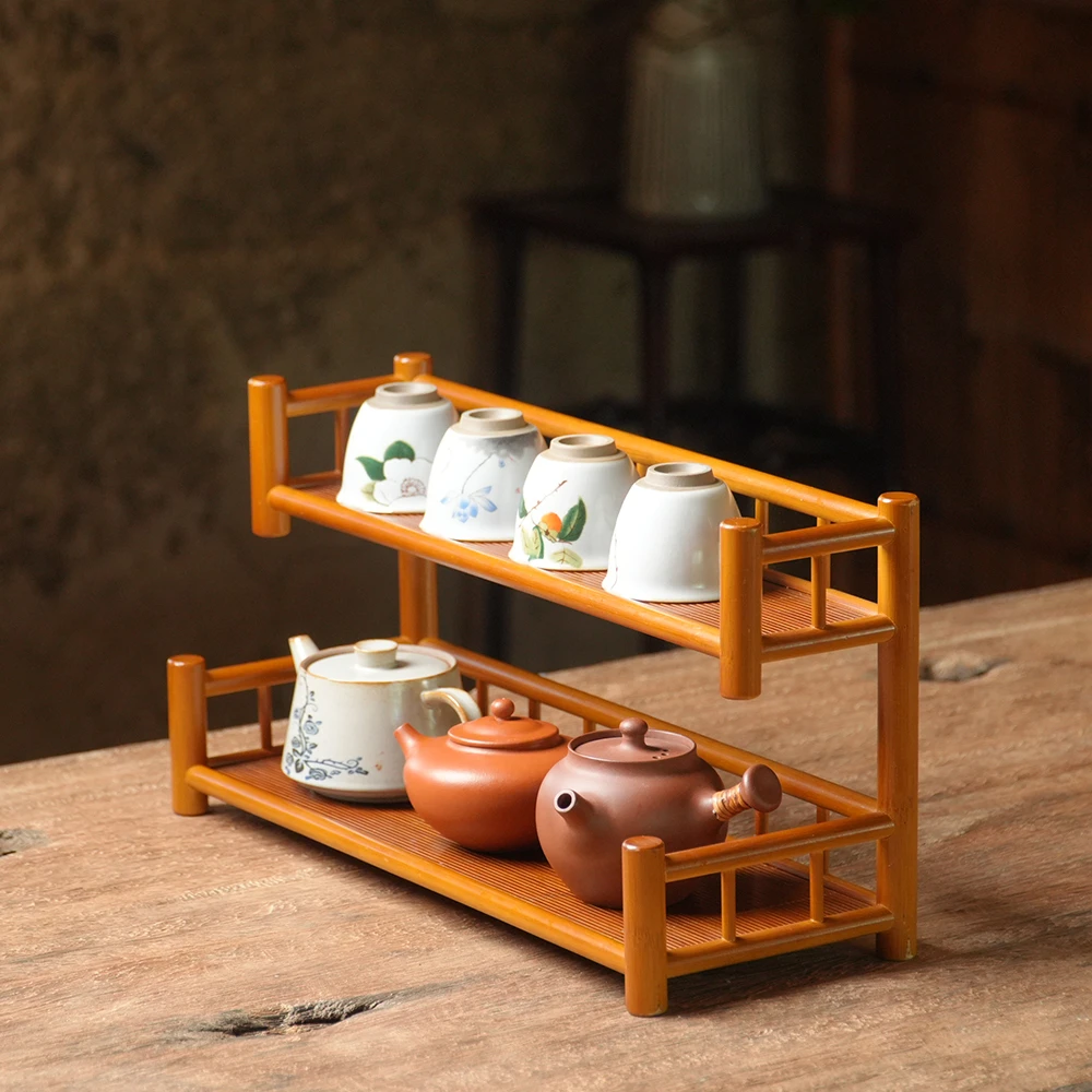 （云梯）茶架/东方竹筠/原创非遗/手工竹编/筇竹/茶道配件/茶周边