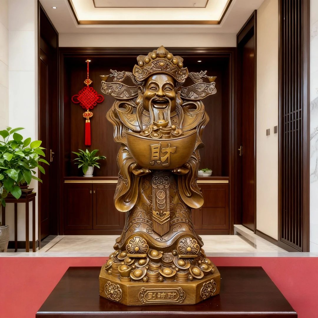 【财神到】客厅玄关办公室前台招财摆件FM401（高约58cm长30cm）
