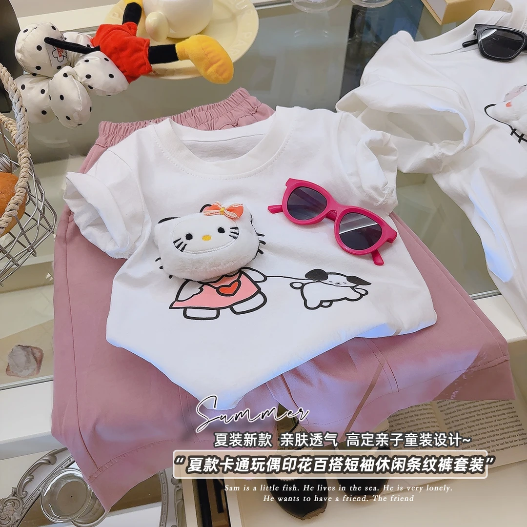 【思晨家】立体玩偶儿童短袖亲子T恤夏装2025新款宽松韩版卡通上衣
