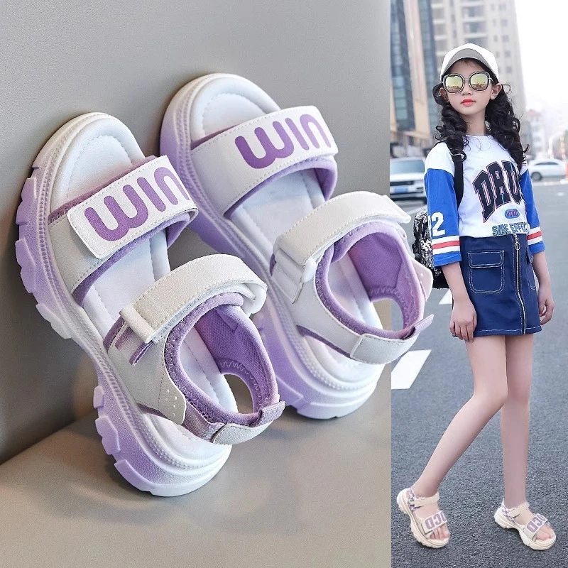 ABC童鞋女童凉鞋夏款2025新款爆款公主鞋运动时尚女孩沙滩鞋软底