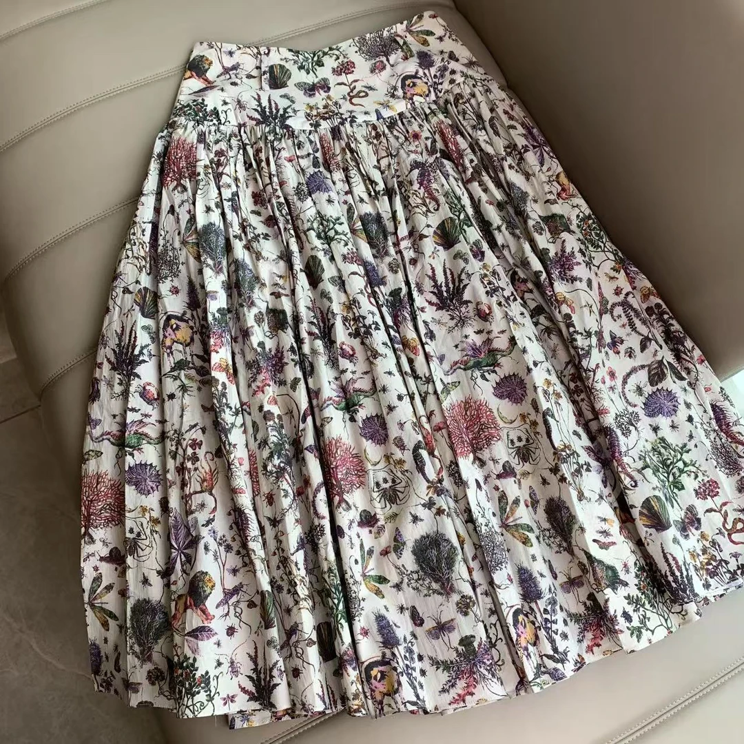 （老板娘私服）A型拼接印花油画风彩色半身裙休闲半身裙西装外套