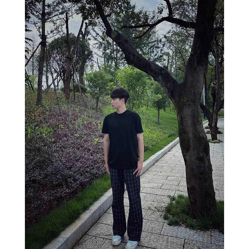 纯黑色微辣喇牛仔裤男款美式高街炸街痞帅裤子夏季修身显瘦直筒裤