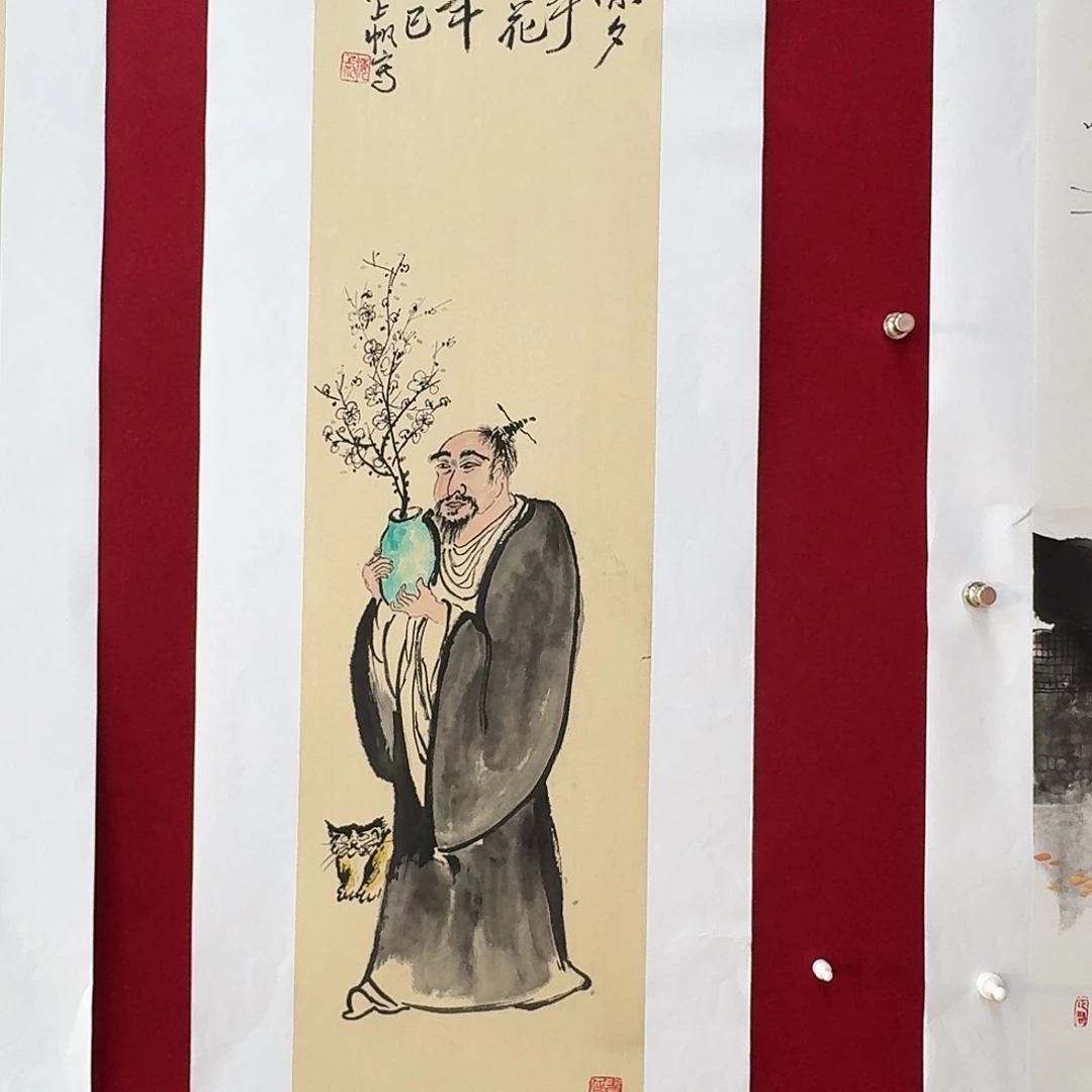 国画100.25手绘文人