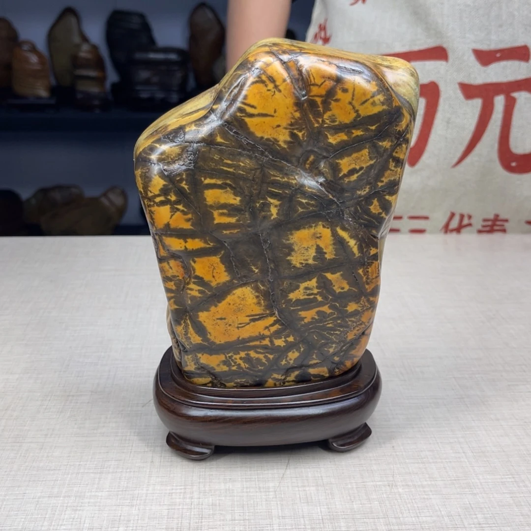 石材广西大化彩玉石配底座