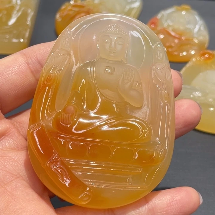 石英质玉（黄龙玉）未镶嵌观音