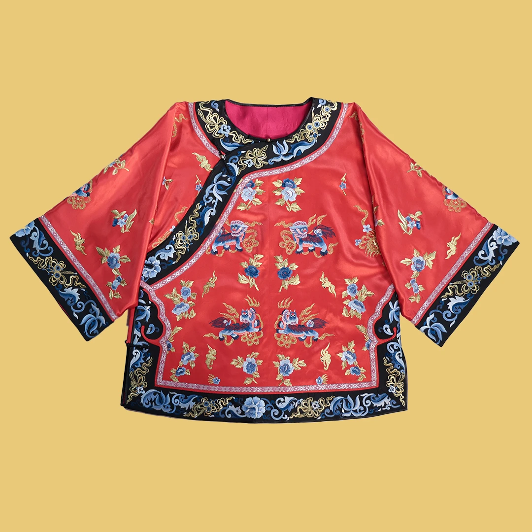 【锦绣缘】香云纱重工手推绣太太服