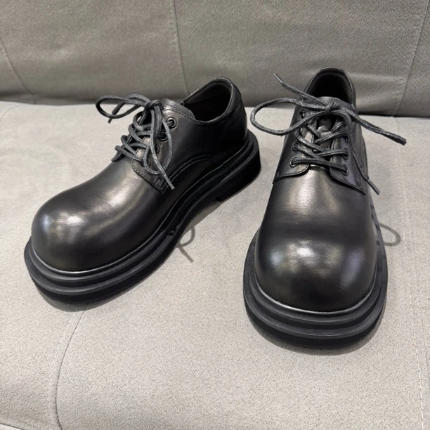 大头德比真牛皮鞋