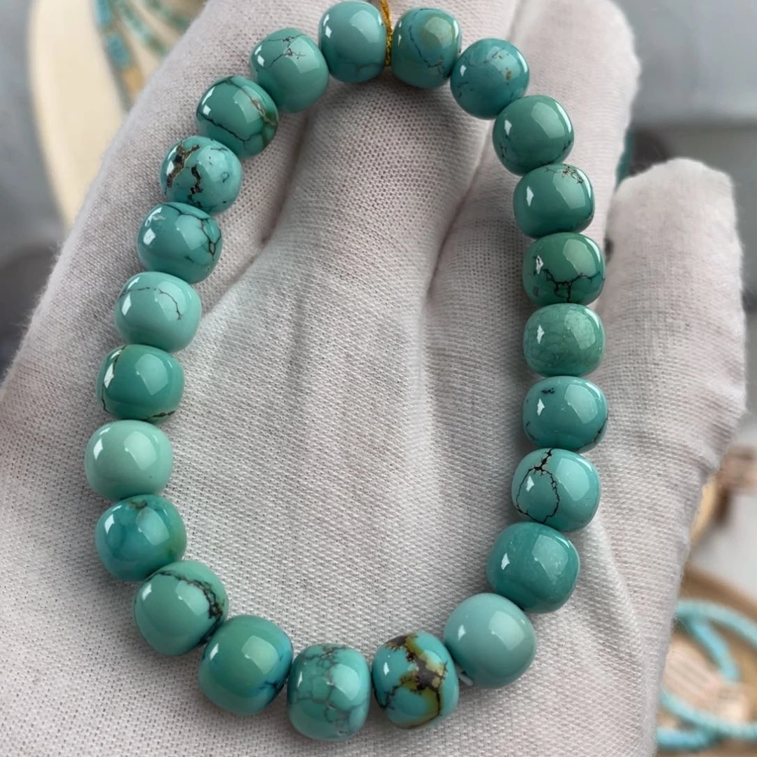 绿松石手链未镶嵌精品高瓷手串卡9+