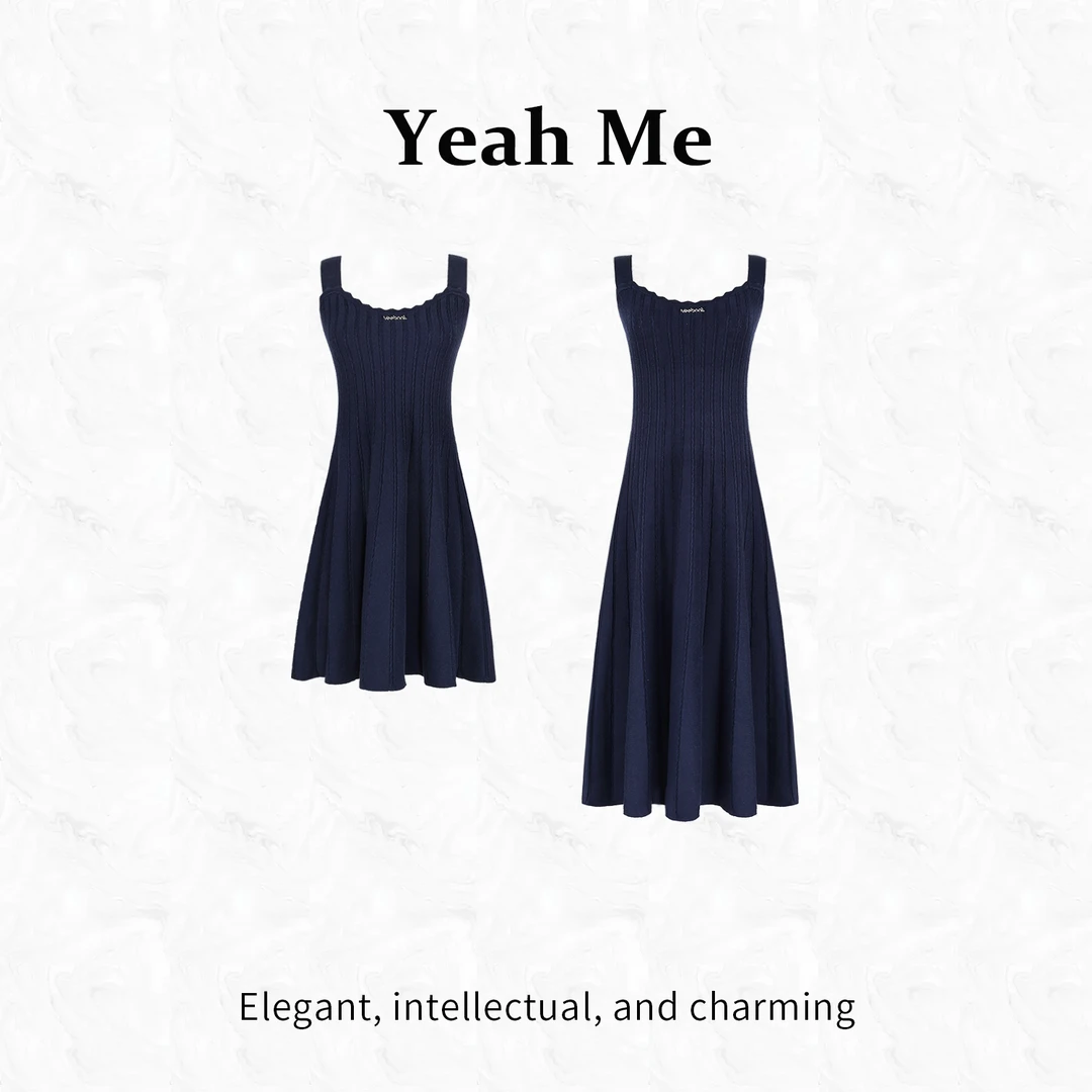 YeahMe/也觅【梦境巡游】百搭法式轻奢收腰连衣裙-59227K-59228K