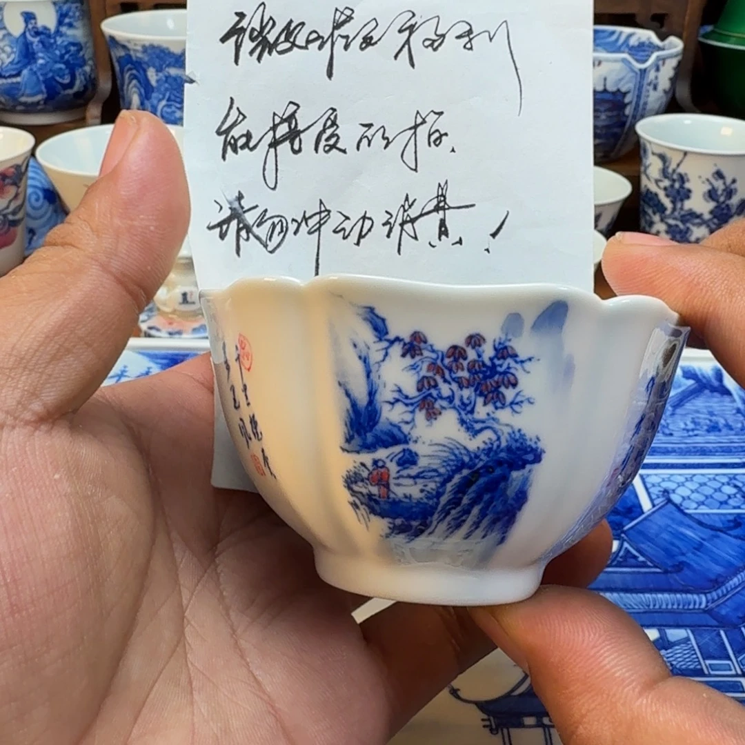 陶杯子景德镇全手工手绘陶瓷