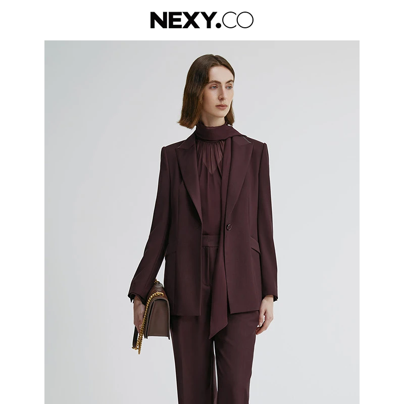 【晨粉专享价】NEXY.CO/奈蔻夏日轻薄羊毛西装外套XA02052U8