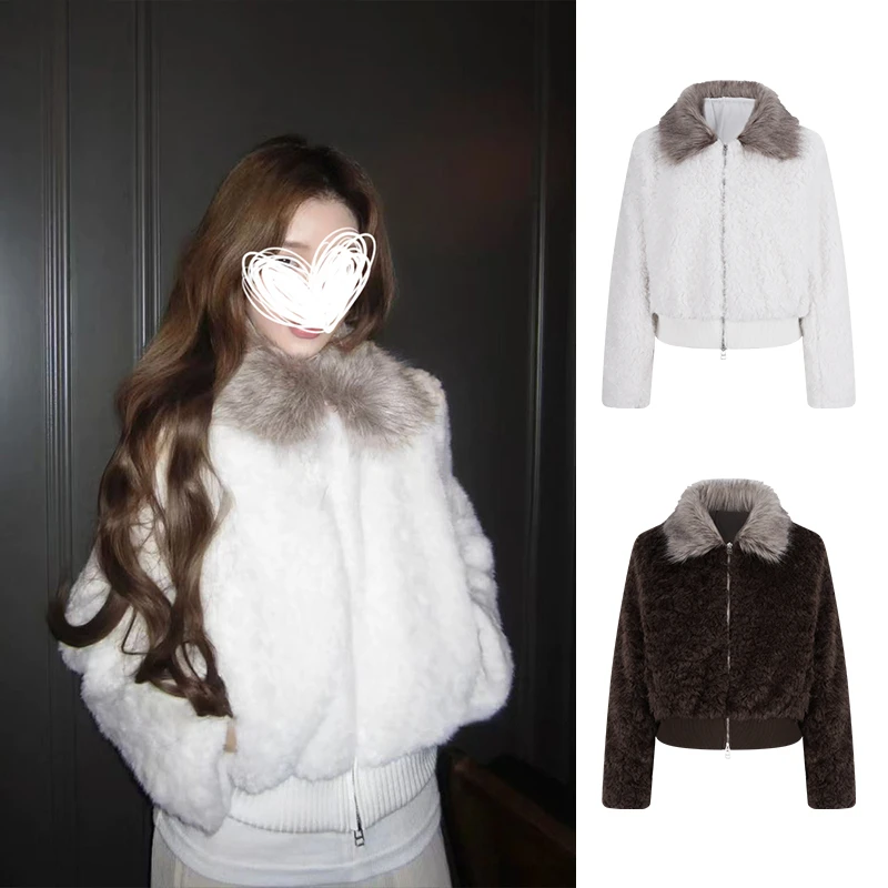 Moses Queen/魔西女王韩系厚款冬款休闲短外套百搭羊羔绒加厚外套