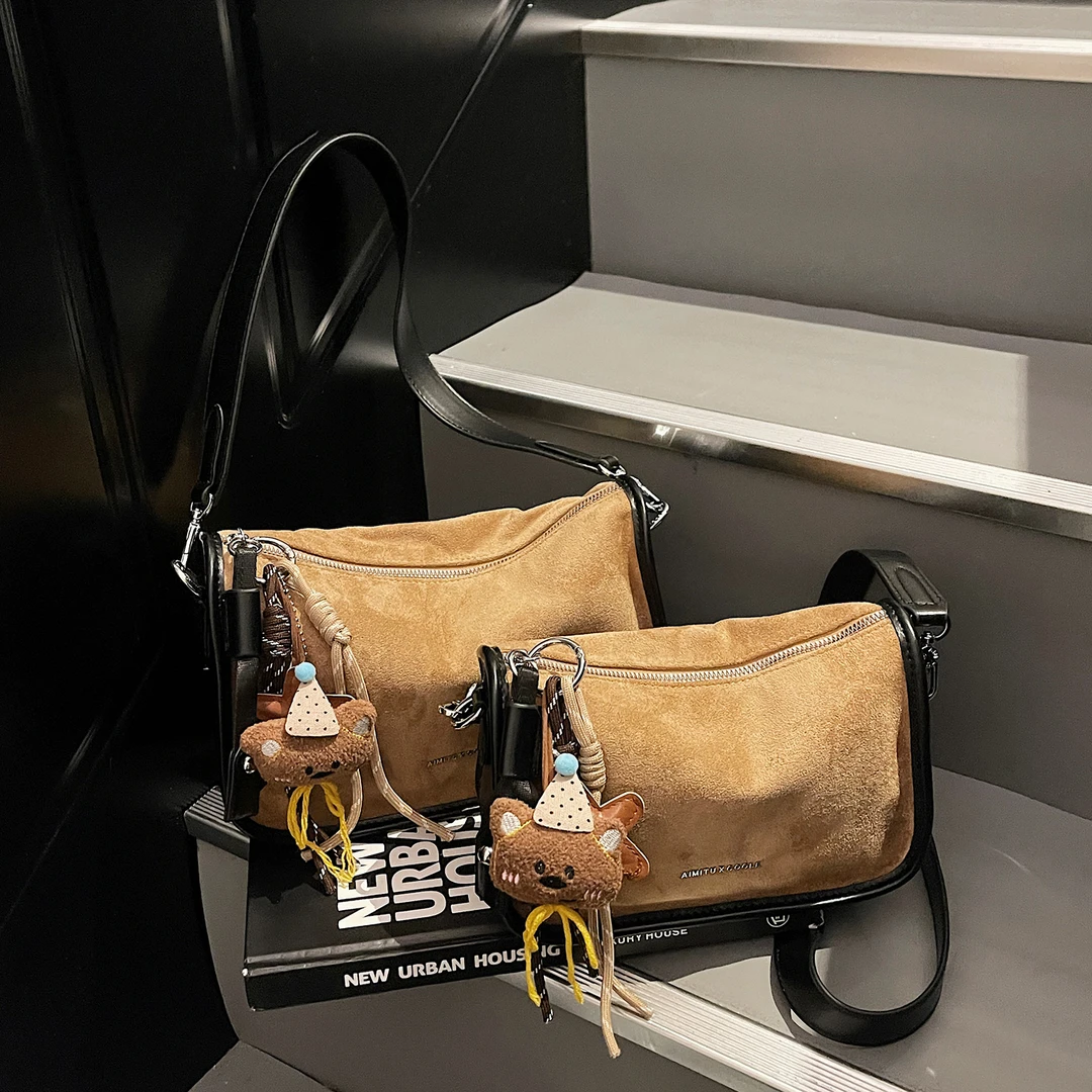 艾米兔 X COOLE女包2025新款时尚百搭通勤美拉德风质感单肩斜挎包