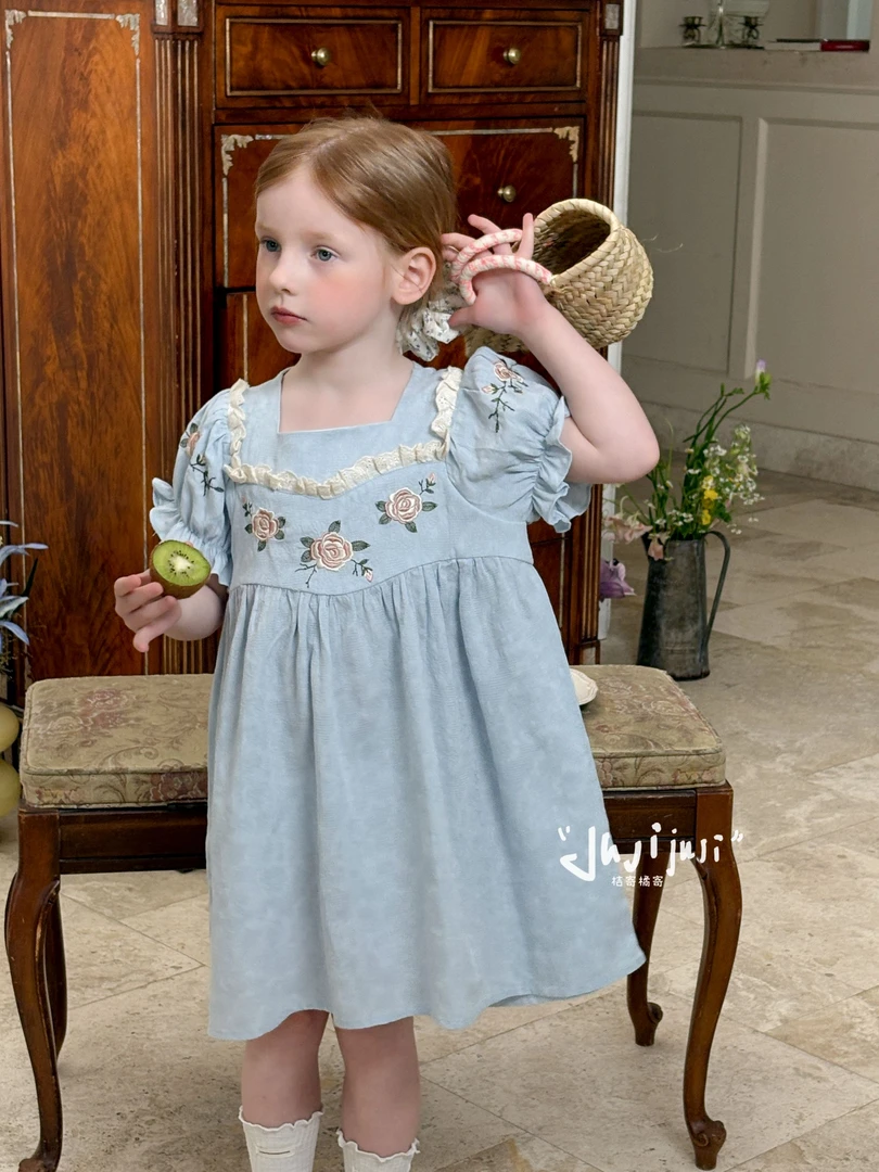 桔寄橘寄juji•25夏款上新【塞纳河烂漫行】连衣裙刺绣公主裙X8663