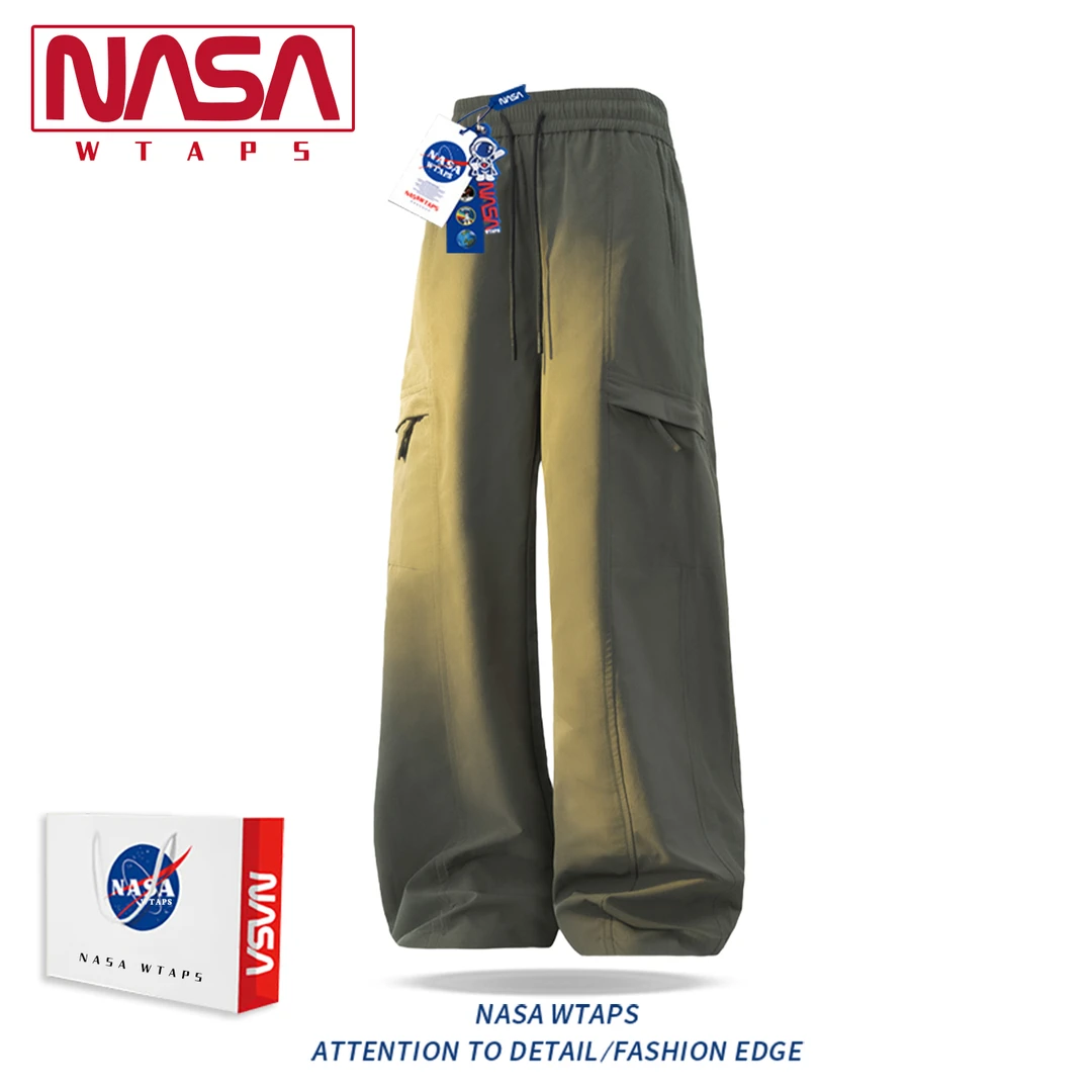 NASA WTAPS美式工装裤男款直筒春秋季新款宽松阔腿伞兵冲锋裤子男
