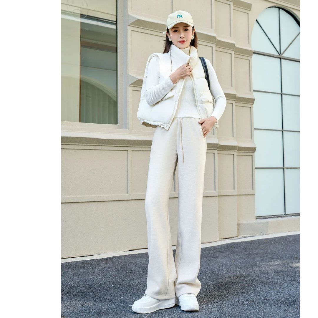 【加绒加厚羊毛 蚕丝】加绒加厚窄版直筒裤时尚保暖外穿秋冬款