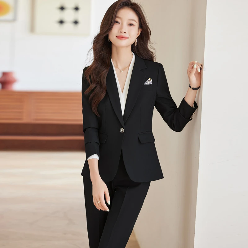 高端西装套装女春秋新款时尚气质女神范职业装正装酒店经理工作服