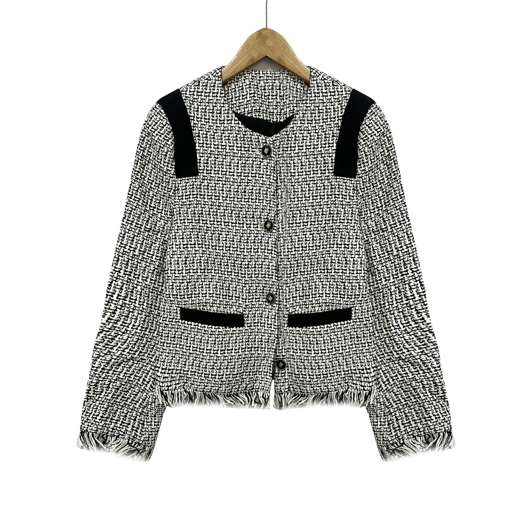 人气款！女士时尚百搭流苏小香风外套F111