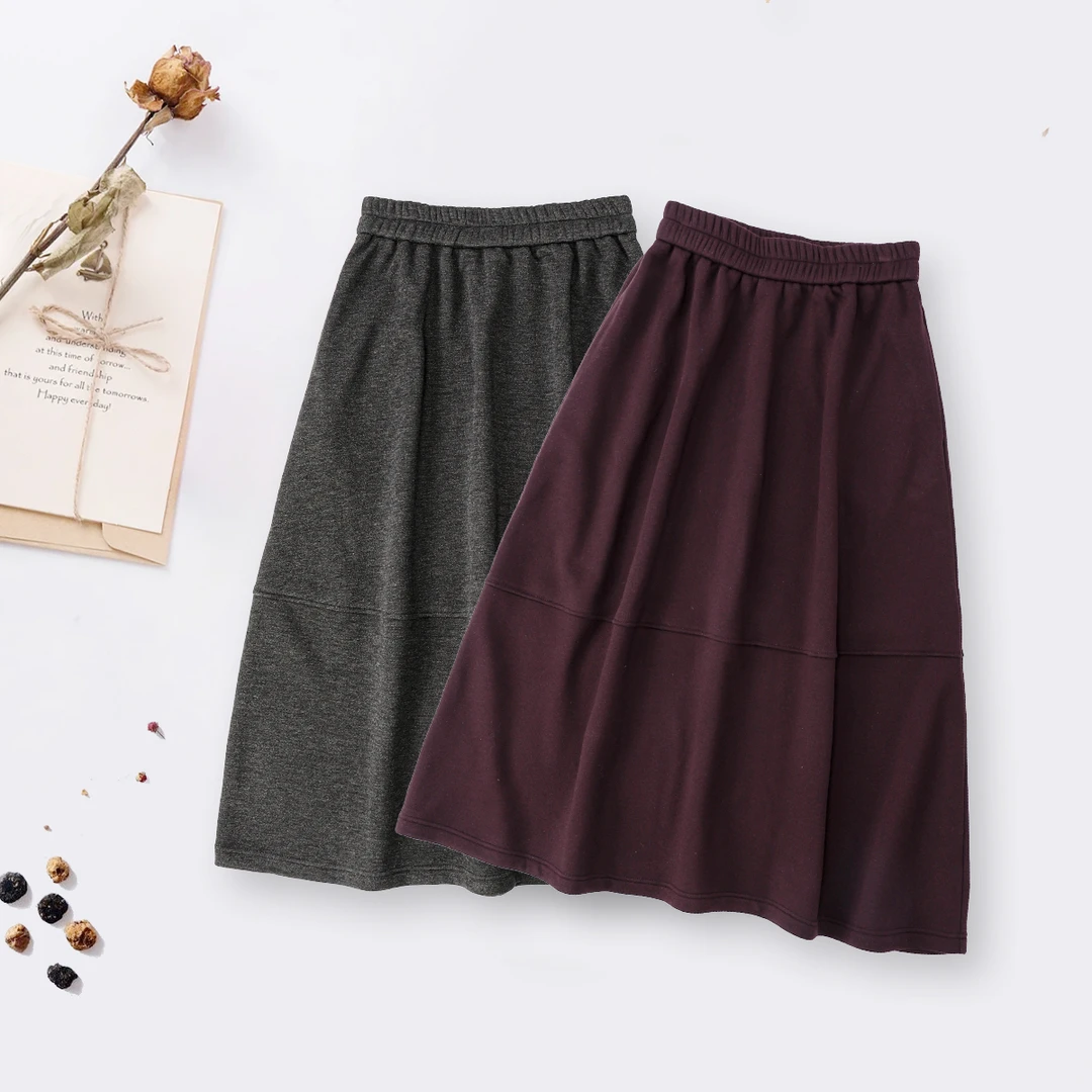 品牌新款高腰显瘦中长款伞裙半身裙44872