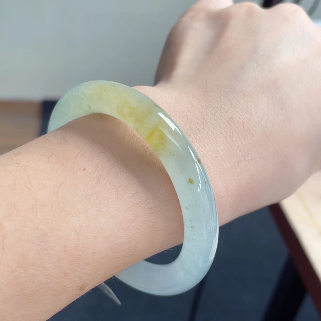 未镶嵌手镯翡翠52.3荧光冰棍日落晚霞星空顶16号