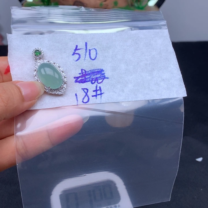 定制翡翠银S925镶嵌甲*A货缅甸翡翠