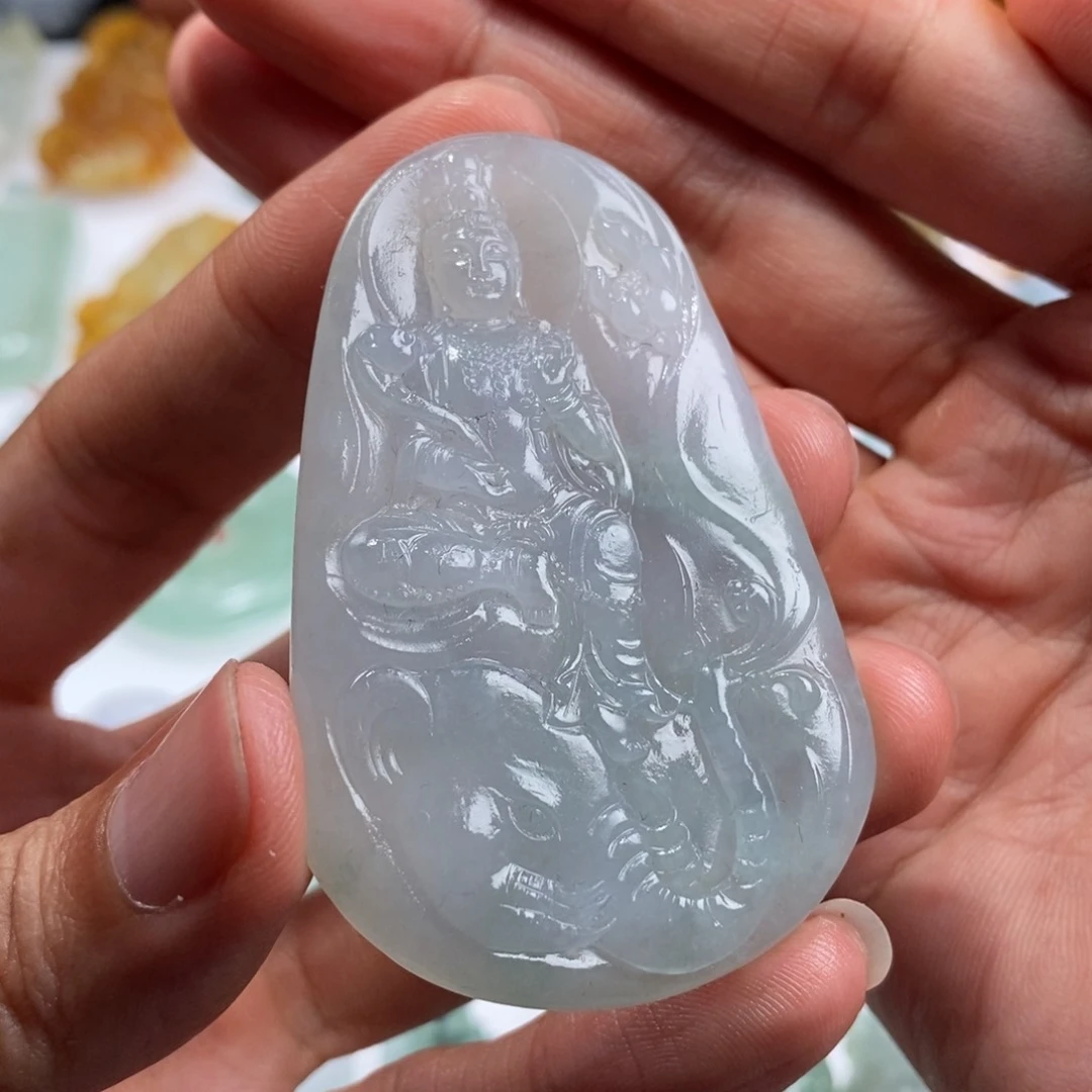 定制翡翠未镶嵌普贤菩萨