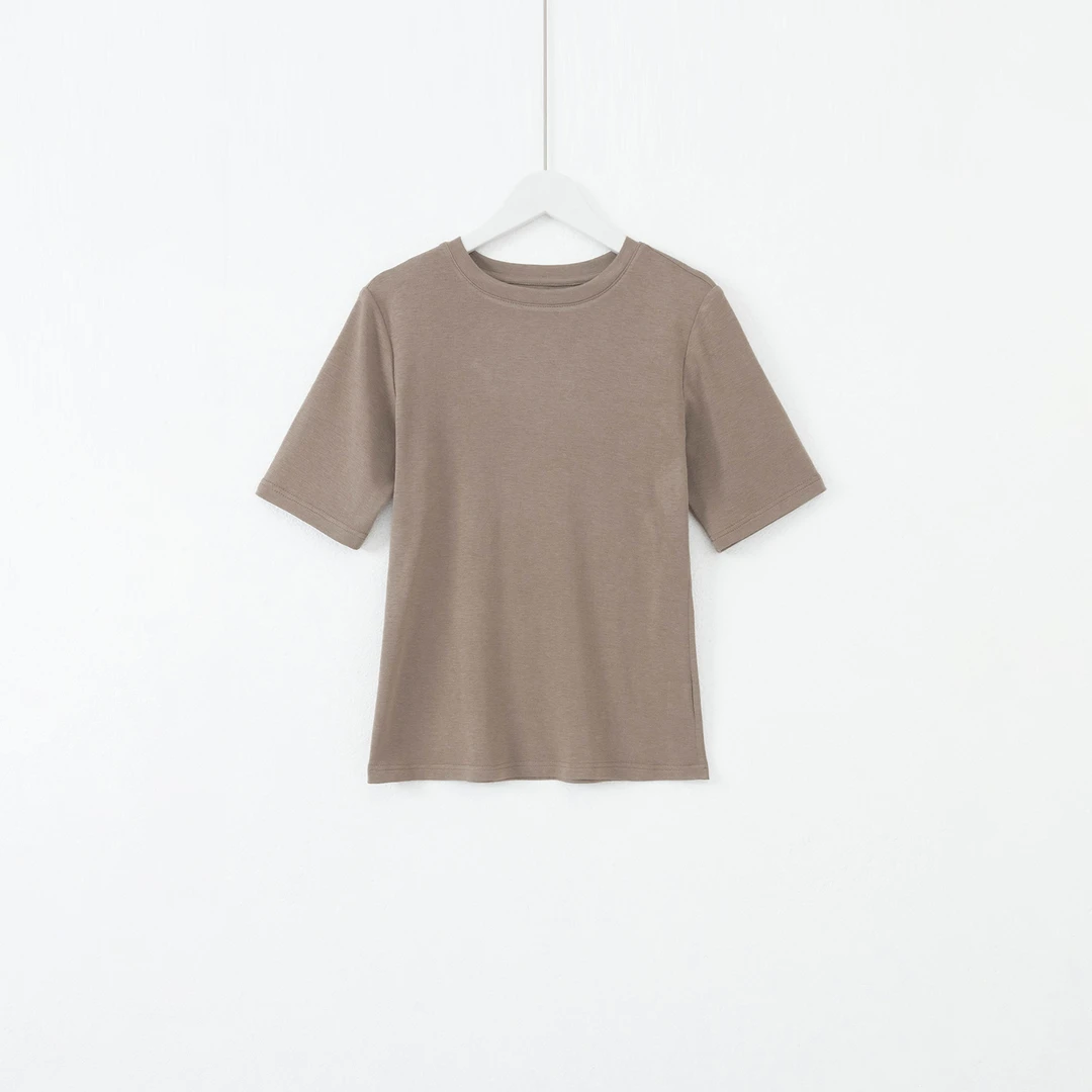 几里与麻 极简圆领短袖T恤 衣长54 胸围82 2061447