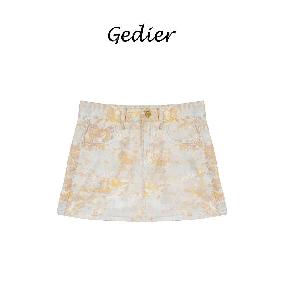 【歌蒂尔】“春邮橘子海” 2025新款高腰A字裙优雅日常通勤 QG520222Y