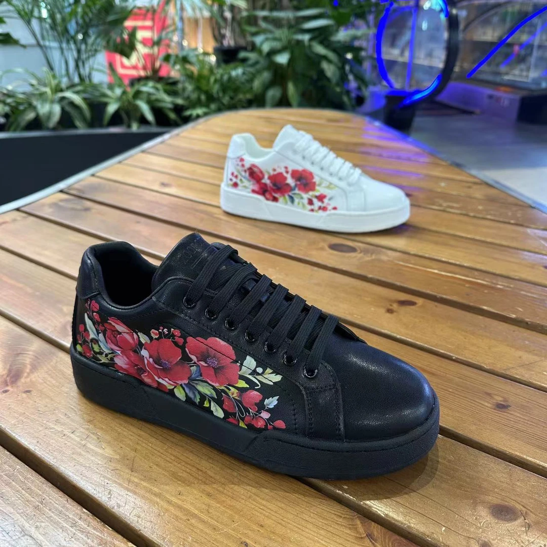 （单鞋）素面青年系带拼色板鞋休闲板鞋绣花百搭运动鞋