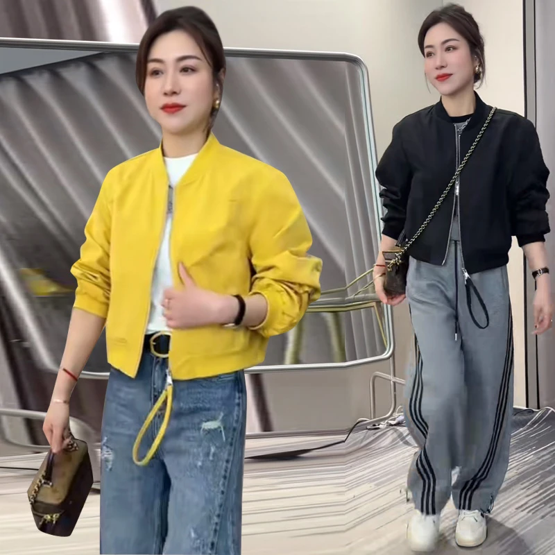 小个子高级感短款棒球服外套女2025春装新款休闲显瘦显高夹克上衣