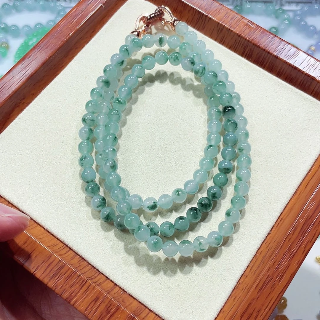 翡翠未镶嵌手链天然缅甸翡翠A货卡6