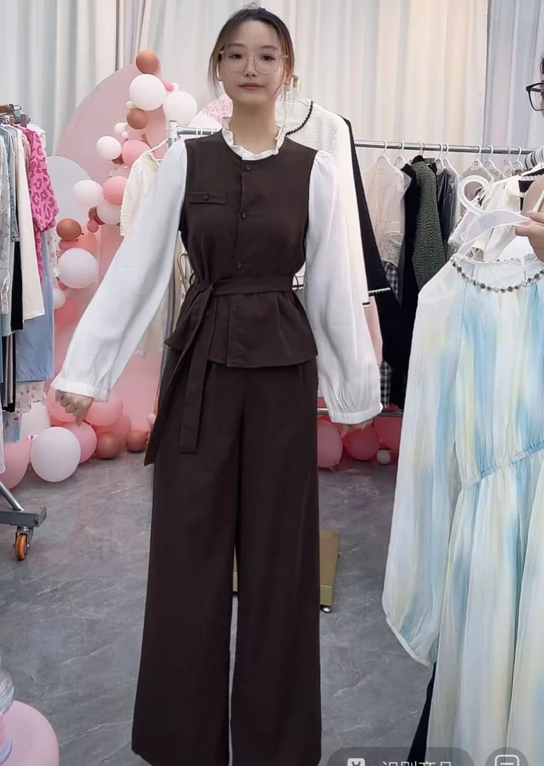 老钱风高级感气质穿搭套装女2025年秋季新款衬衫阔腿裤A077