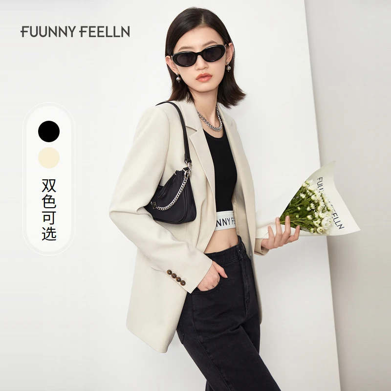 【九月专属】FF||仿佛春季灰色西装外套女高级小众设计感FA00318