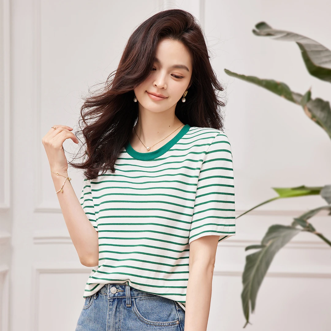 【小铃铛专属】条纹撞色简约T恤AN23X1112