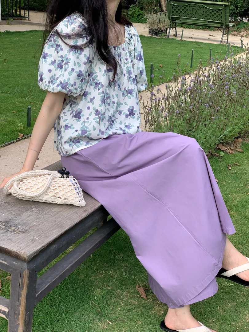 vvs@8192 韩系简约气质八分松紧腰裤裙 6-4