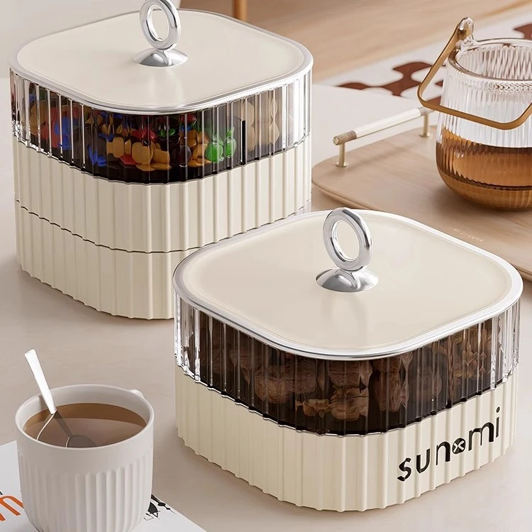 家用新款轻奢高档瓜子干果收纳盒过年零食果盘家用糖果盒收纳盒