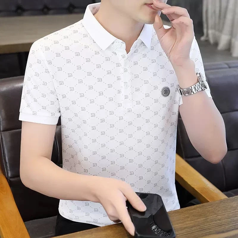 男士夏季新款polo衫翻领短袖T恤商务休闲时尚百搭半袖上衣66007