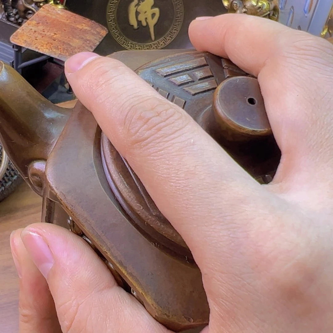 紫金风磨铜四象壶