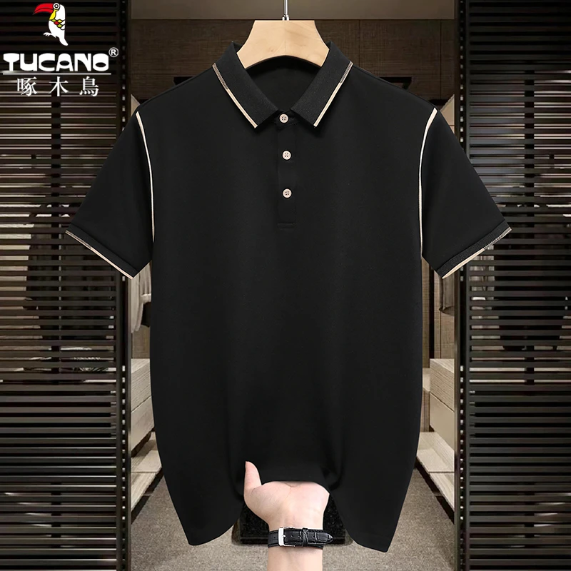 TUCANO/啄木鳥夏季休闲百搭修身轻奢男士翻领POLO衫透气薄款短袖T
